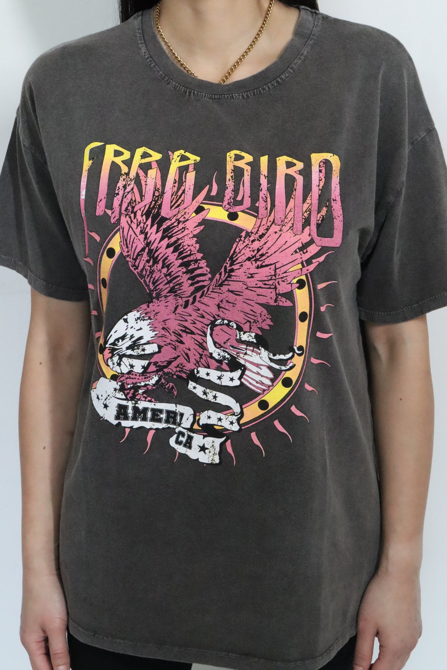 T-shirt Free Bird-Grijs