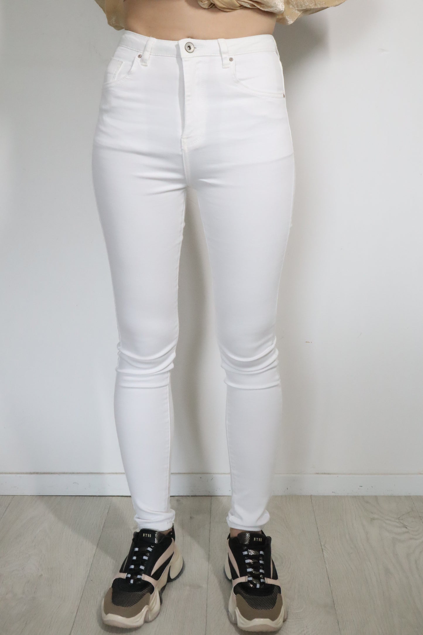 Slim-Fit Hoge Taille-Wit