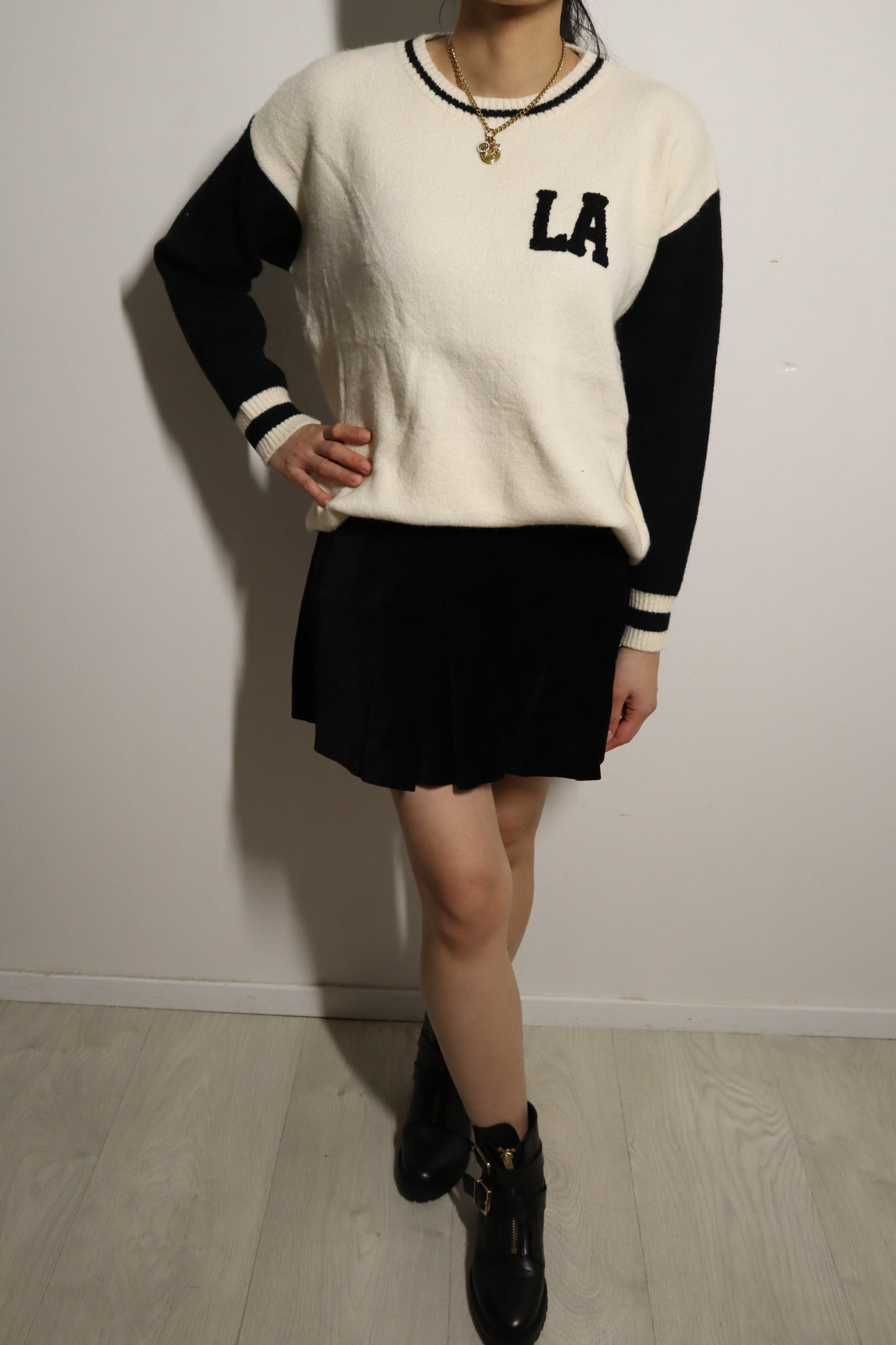 Sweater LA-White/Black