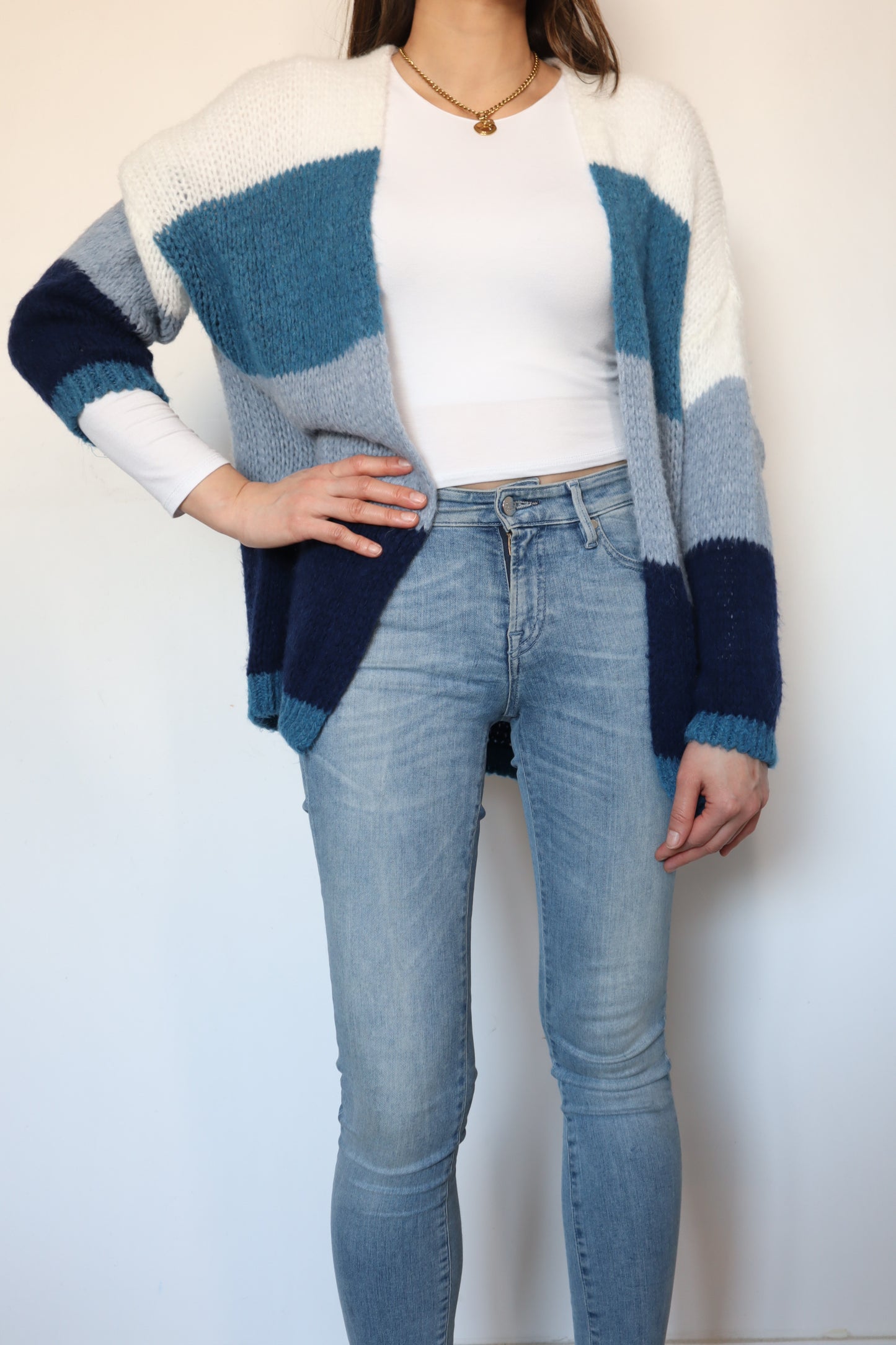 Joss Edge Cardigan-Blauw