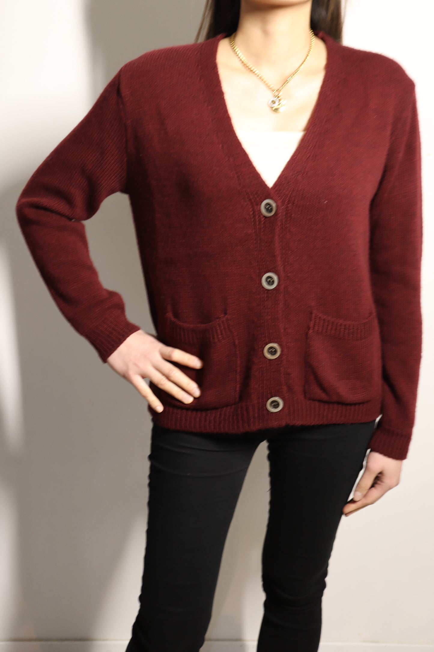 Joss Cardigan-Bordeauxrood