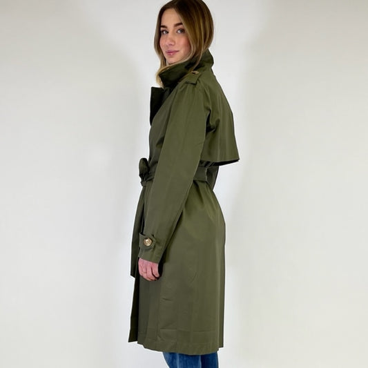 Joss Amsterdam Khaki Trenchcoat Dames – Lange Jas met Ceintuur