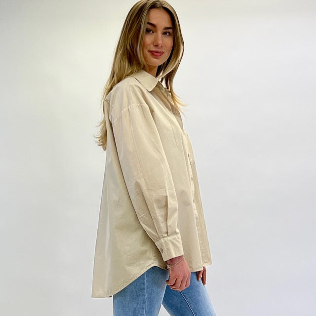 Joss Oversized Blouse-Beige