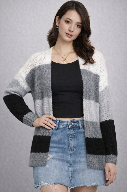 Joss Edge Cardigan-Grau