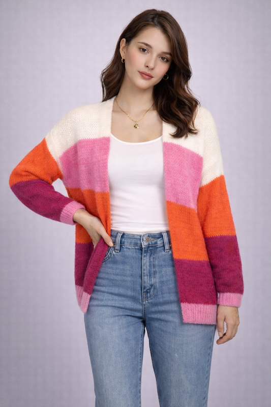 Joss Edge Cardigan-Rosa