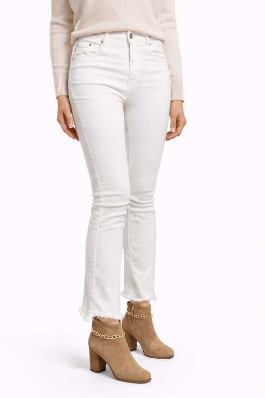 Joss Jeans Frayed Mini Flare-Weiß