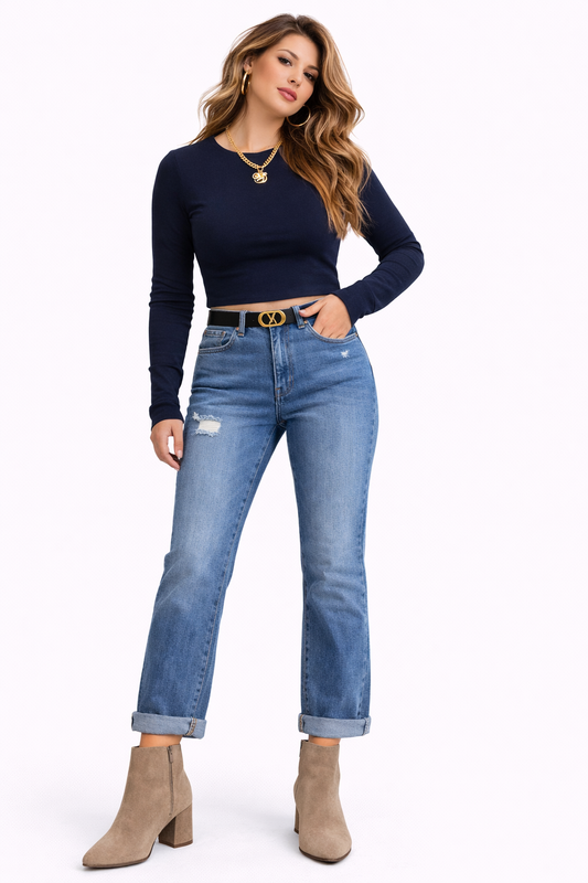 Joss Jeans Ripped-Denim/Blau