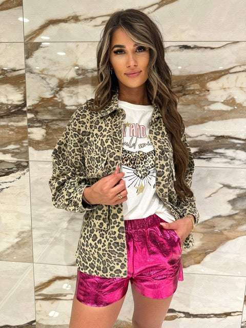 Leopard Print Overshirt Dames – Trendy Tussenjas met Knopen