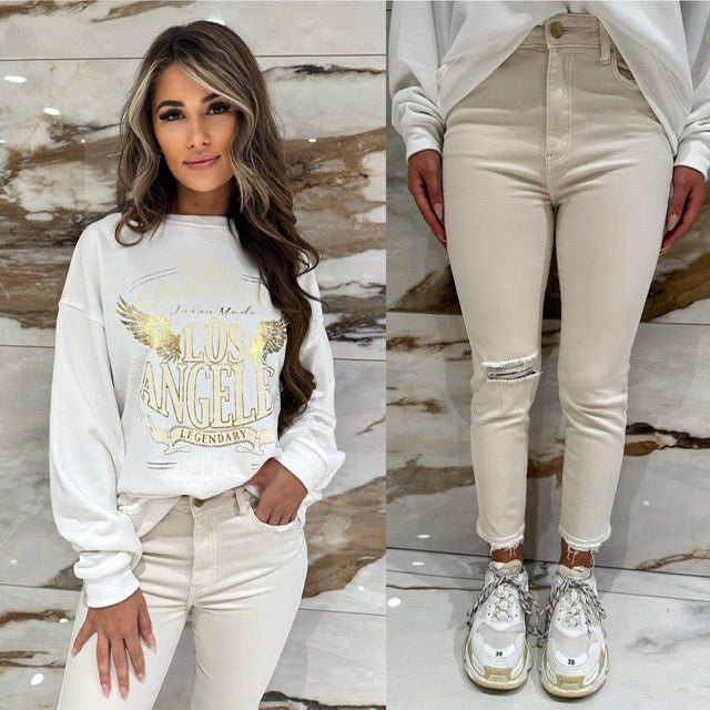 Sweater Gold/White