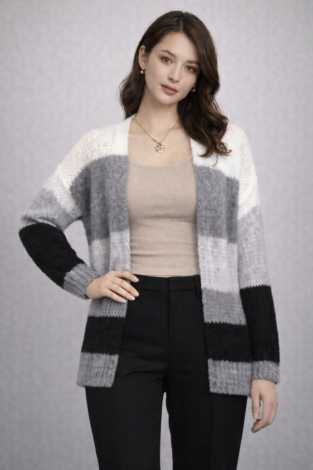 Joss Edge Cardigan-Grijs