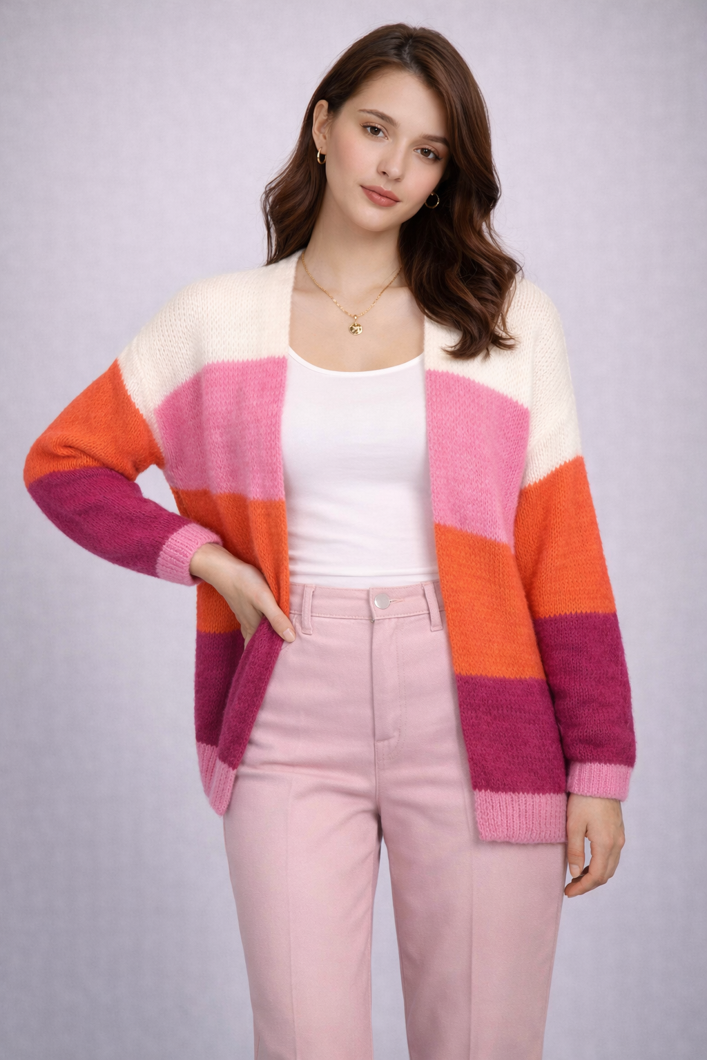 Joss Edge Cardigan-Rosa