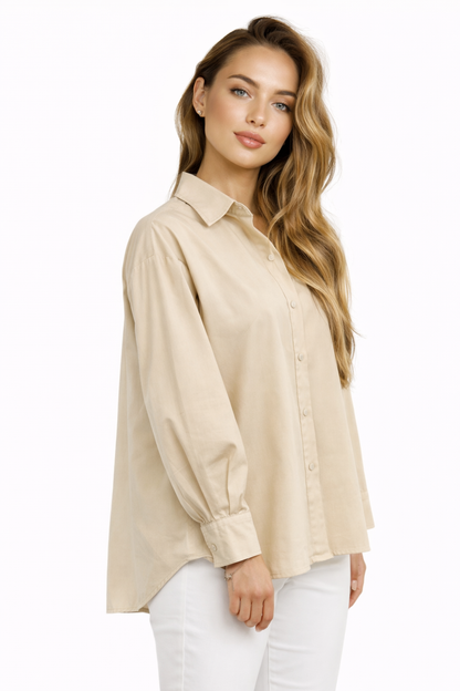 Joss Oversized Blouse-Beige