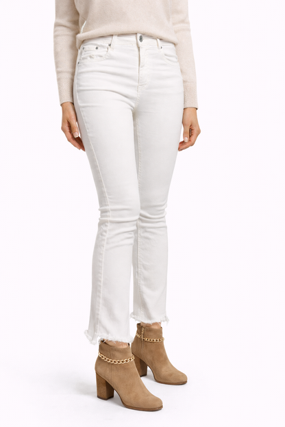 Joss Jeans Frayed Mini Flare-Weiß