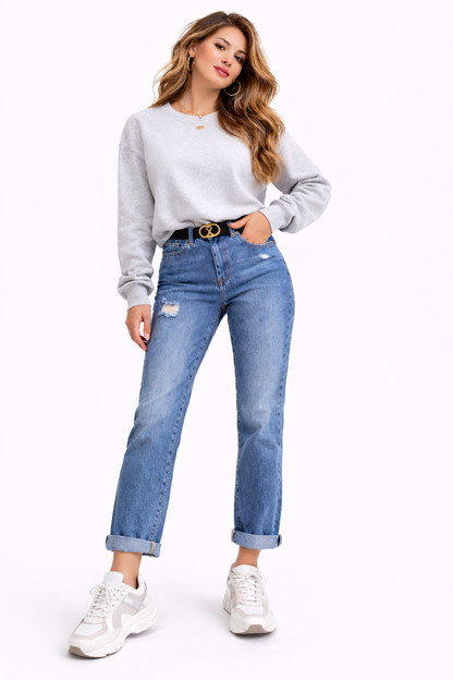 Joss Jeans Ripped-Denim/Blau